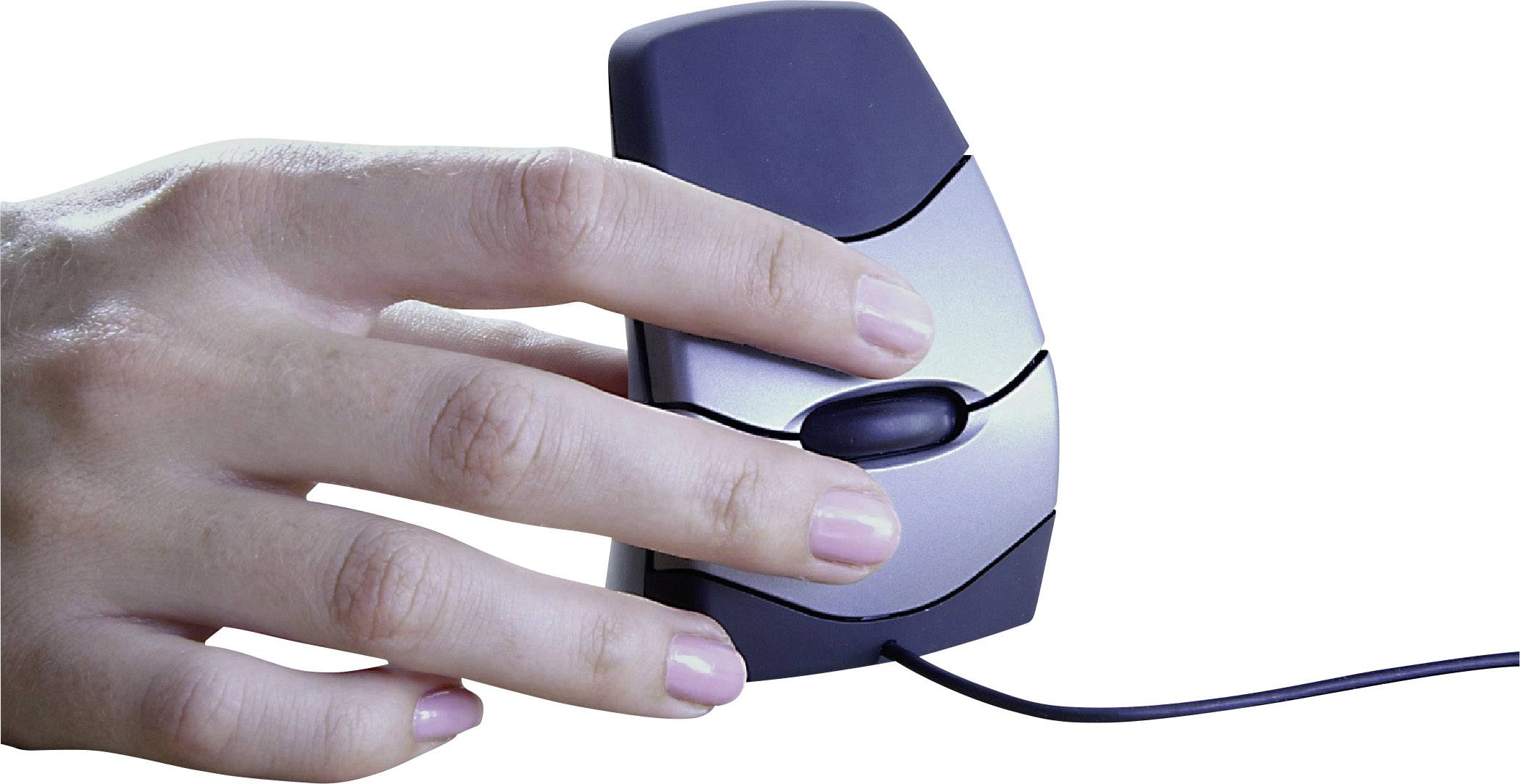 BakkerElkhuizen DXT Precision Ergonomic mouse USB Optical Black, Silver 3 Buttons 2000 dpi Ergonomic-3