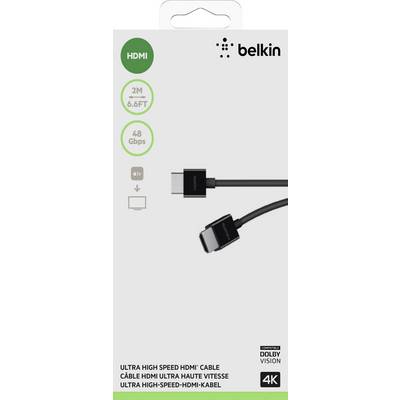 Belkin HDMI Cable HDMI-A plug, HDMI-A plug 2.00 m Black AV10175bt2M-BLK 4K UHD HDMI cable-3