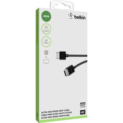 Belkin HDMI Cable HDMI-A plug, HDMI-A plug 2.00 m Black AV10175bt2M-BLK 4K UHD HDMI cable-4
