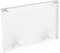A white, rectangular plastic plate with rounded corners and three mounting clips on the underside.