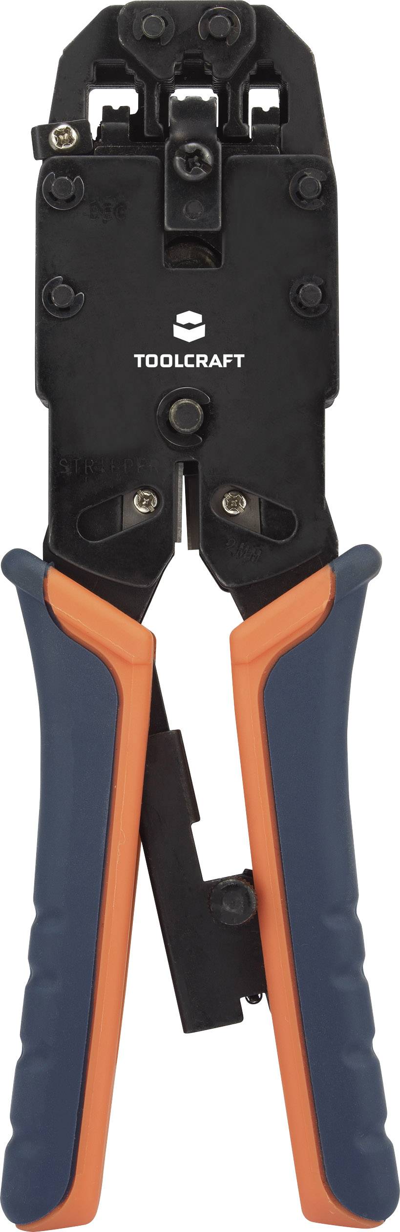 TOOLCRAFT TO-4988586 Crimper RJ connectors (Western Electric) Incl. cable cutter, Incl. cable strippers RJ10, RJ11, RJ12, RJ45