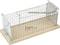 Metal mouse trap with wooden base and wire mesh structure, suitable for catching small animals. Includes a lever mechanism.