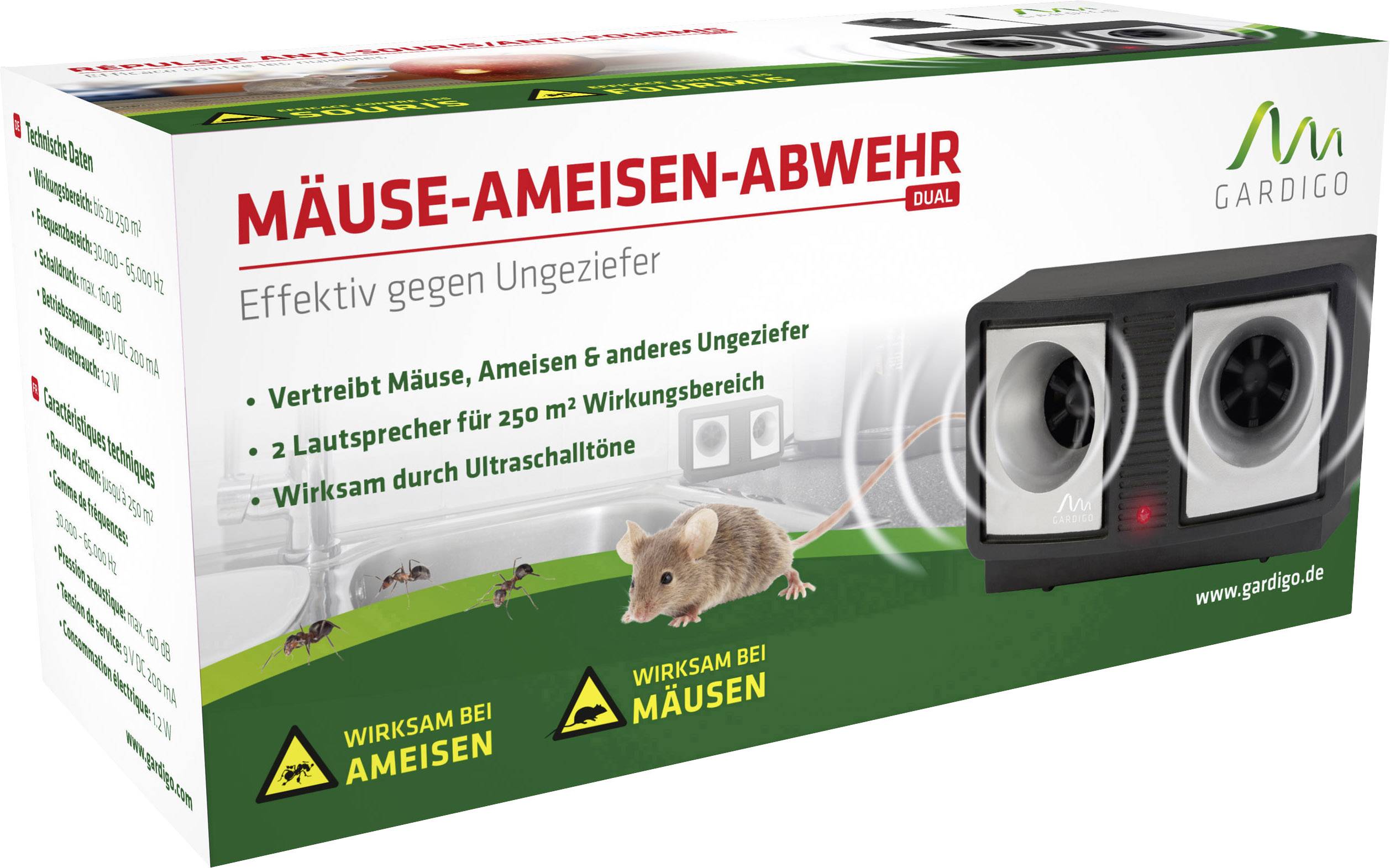 Gardigo Dual Pest repellent Working principle Multi-frequency Operating range 250 m² 1 pc(s)-11