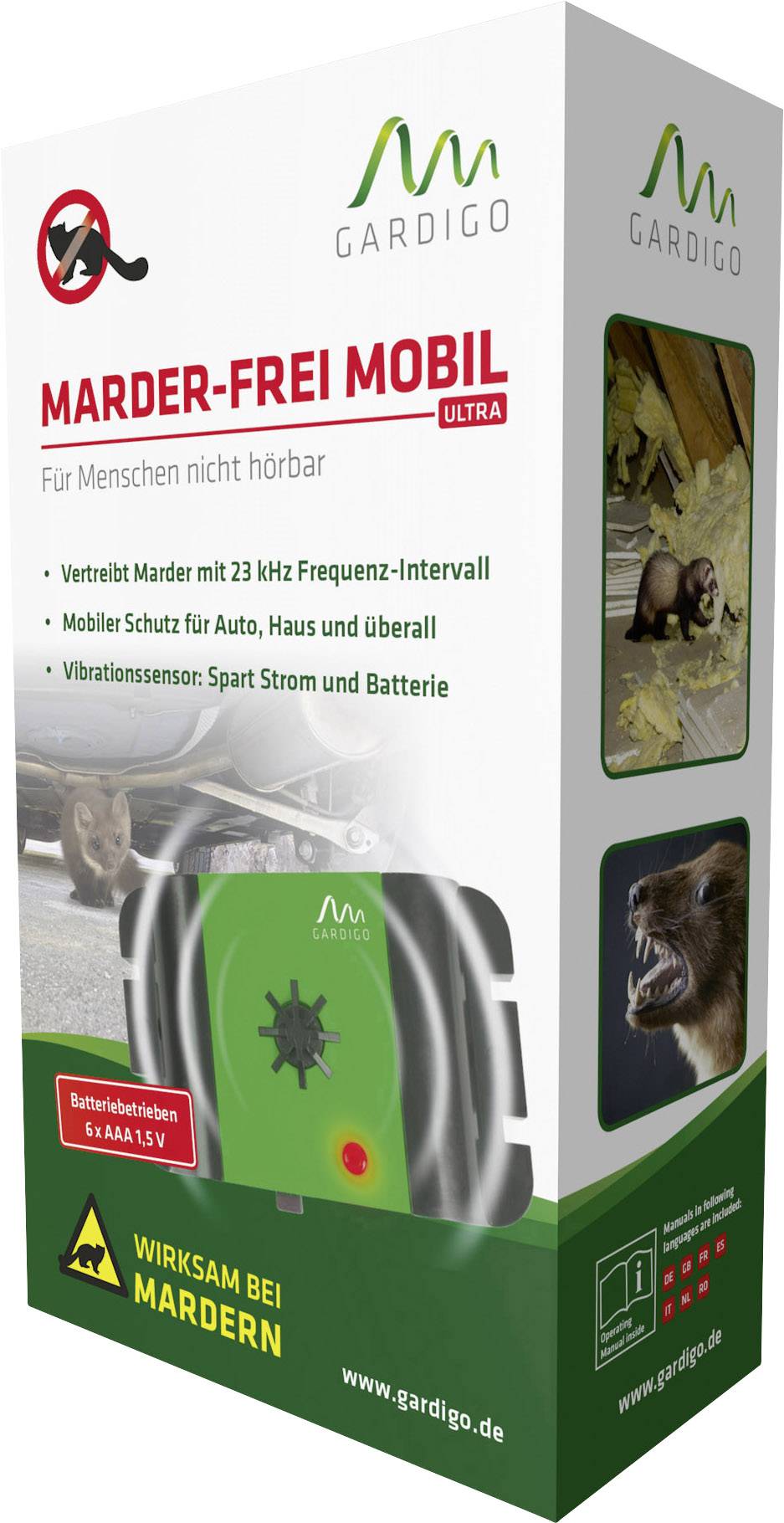 Gardigo Mobil Ultra Car animal repeller Working principle Ultrasound Operating range 40 m² 1 pc(s)-10
