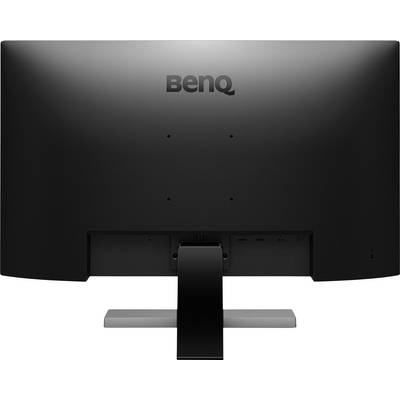 A monitor from behind with a black rear panel and the 'BenQ' brand logo centred at the top.
