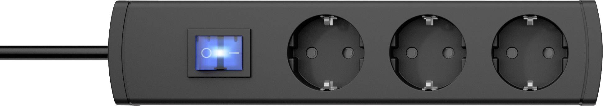 Kopp 232605019 Power strip (+ switch) 3x Anthracite PG connector 1 pc(s)