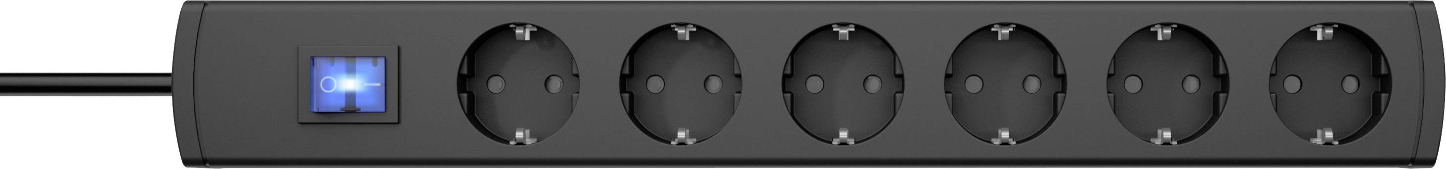 Kopp 232905018 Power strip (+ switch) 6x Anthracite PG connector 1 pc(s)