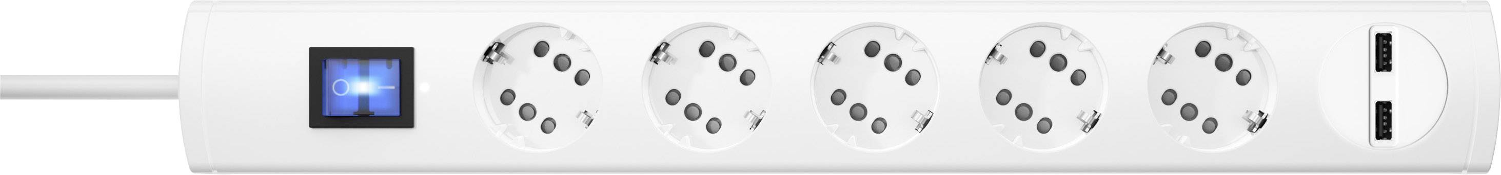 Kopp 234902000 Power strip (+ switch) 5x White PG connector 1 pc(s)