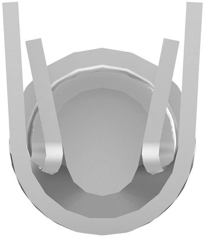 Grey, abstract plastic bear head viewed from above; stylised form with ears and muzzle suggested.