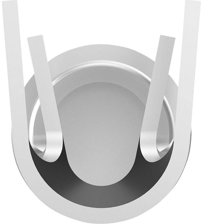 A stylised representation of a sleek, modern metal-finish chair, viewed from above.