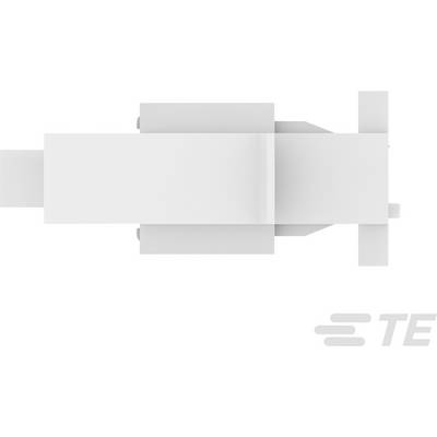 A rectangular, white mechanical component on a white background with the 'TE' logo in the bottom right corner.