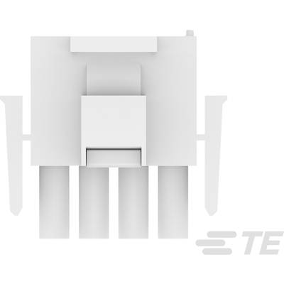A white plug with multiple ports and distinctive side clips is shown from a bird's-eye view. Brand logo in the corner.