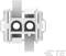 An electrical plug connector with two socket terminals. Markings '1' and '2' are visible above the terminals.