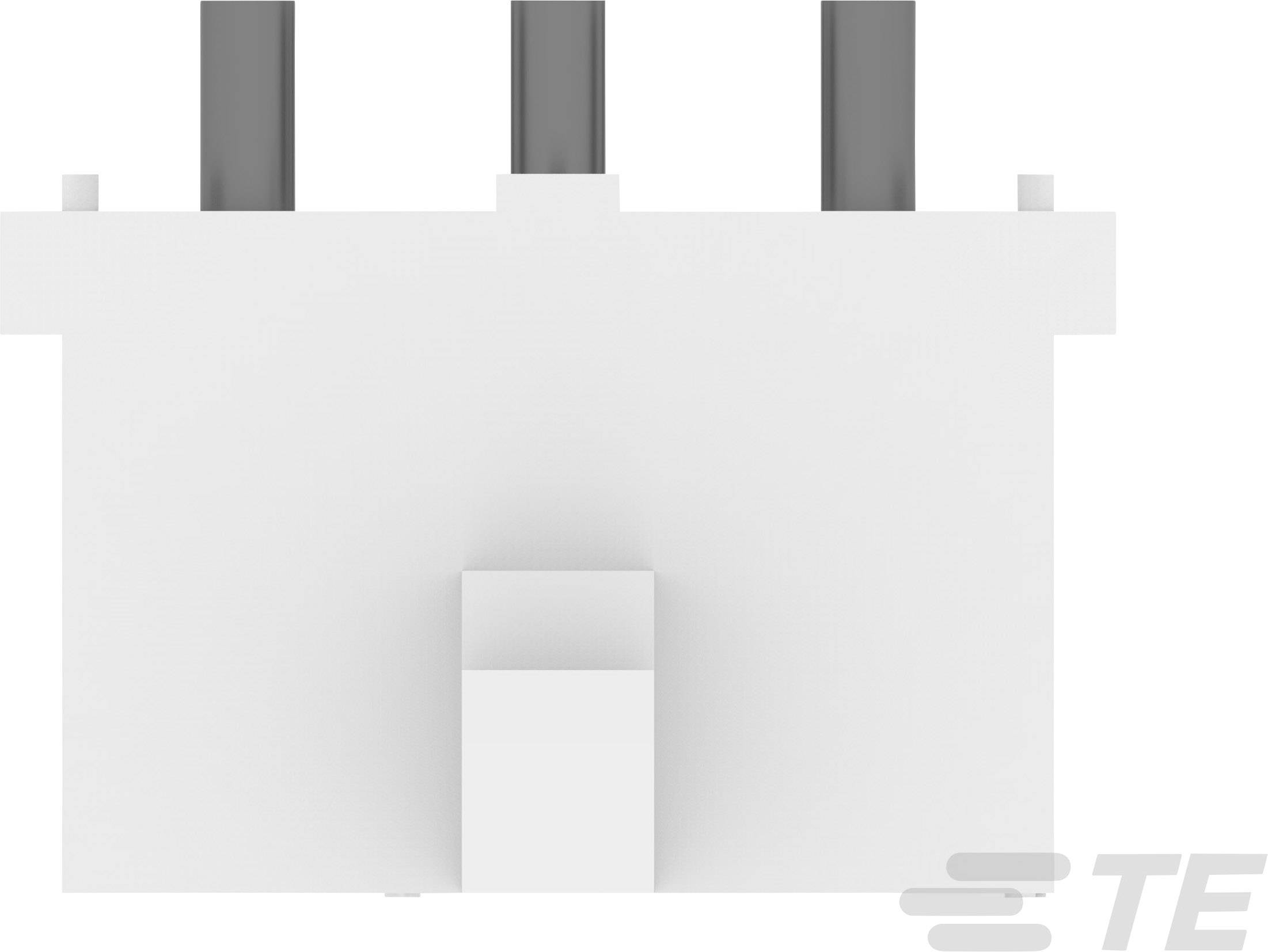 Three-pin connector in a white housing. The manufacturer's logo is visible underneath.