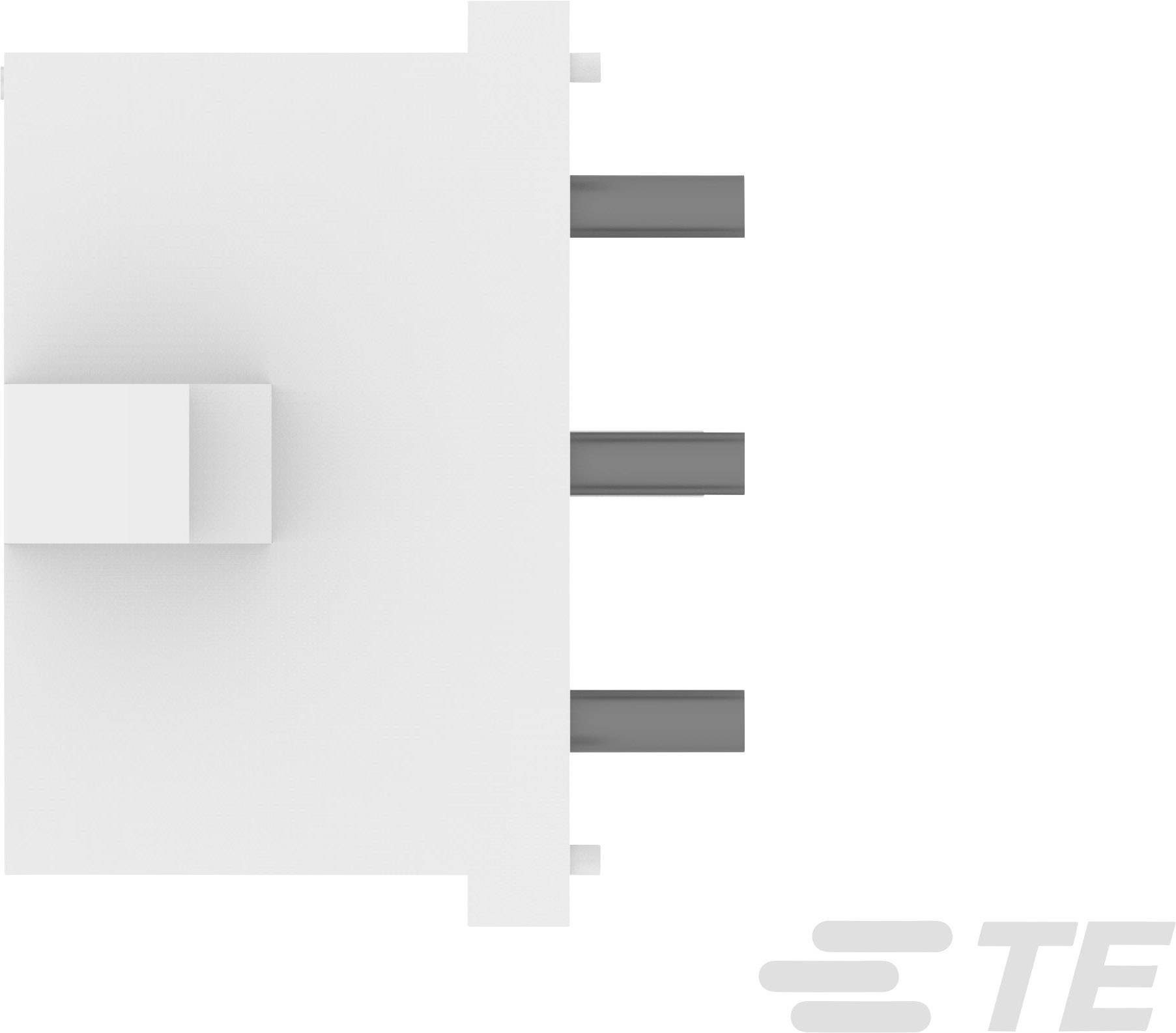 White electrical plug with four contacts and side clip, suitable for industrial applications.