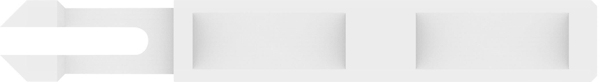 White paperclip on a plain white background.