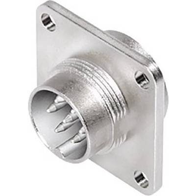 A silver electrical connector with three round screw holes, mounted on a rectangular metal plate.