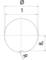 Technical drawing of a circle with diameter 'd', two 90-degree angles and dimensions. Shows angles and dimensions of the object.