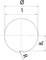 Technical drawing of a circle with diameter and angle specifications.
