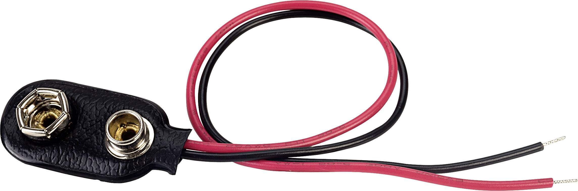 TRU COMPONENTS BS-ER-36-150 Battery clip 1x 9V PP3 Stud and socket (L x W) 31 mm x 14 mm