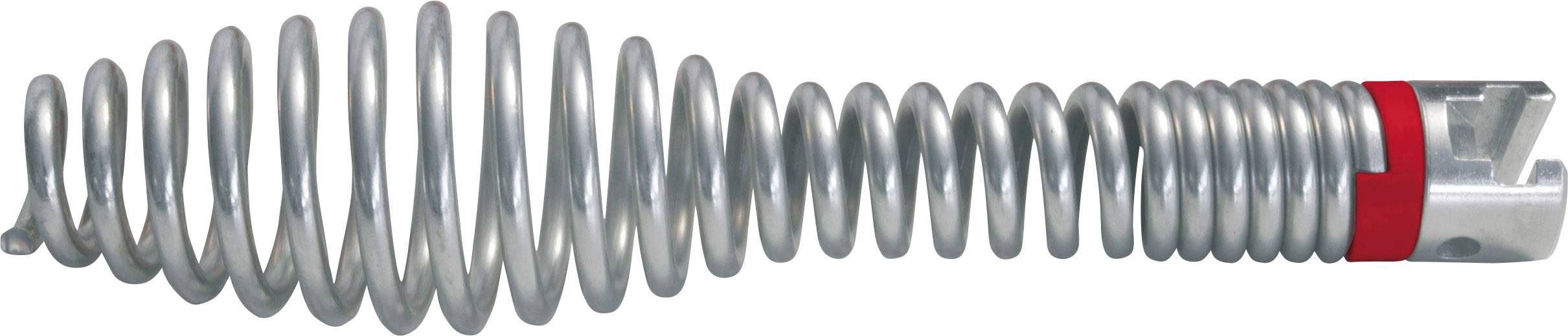 Metal spiral spring with red end piece.