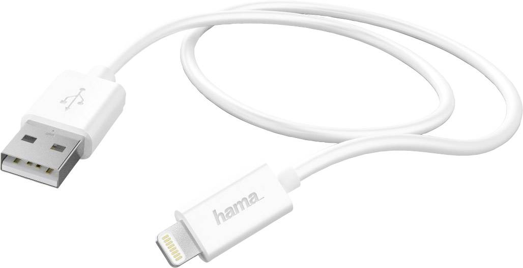 Hama Apple iPad/iPhone/iPod Cable [1x USB 2.0 connector A - 1x Apple Dock lightning plug] 1.00 m White Conrad.com
