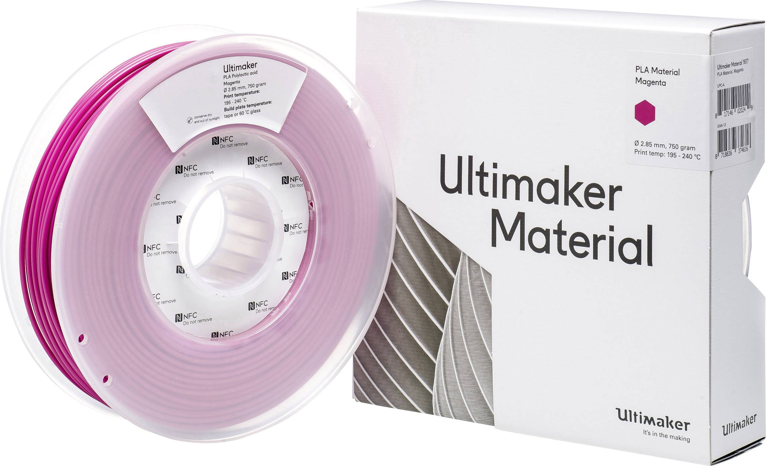 UltiMaker 1617 Filament PLA 2.85 mm 750 g Magenta 1 pc(s)