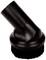 Black vacuum cleaner brush with angled handle, suitable for cleaning carpets and upholstery.