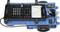 A blue robot car with a calculator display mounted on top shows a diagram with a curve.