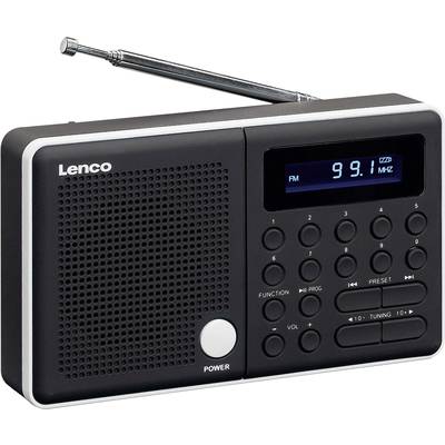 Lenco MPR-034 Portable radio FM SD, USB  rechargeable Black, White
