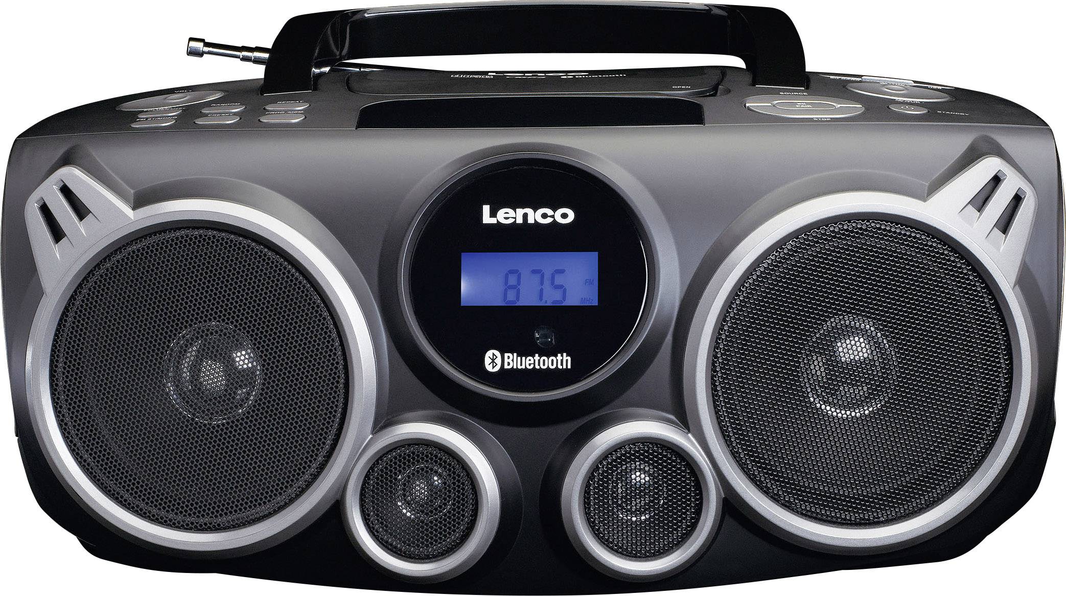 Lenco SCD-100 Radio CD player FM AUX, Bluetooth, CD, SD, USB Black