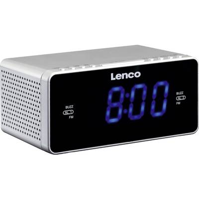 Lenco CR-520 Radio alarm clock FM AUX, USB  Battery charger Silver