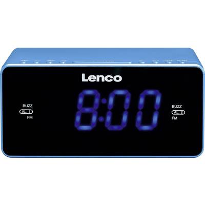 Lenco CR-520 Radio alarm clock FM AUX, USB  Battery charger Blue