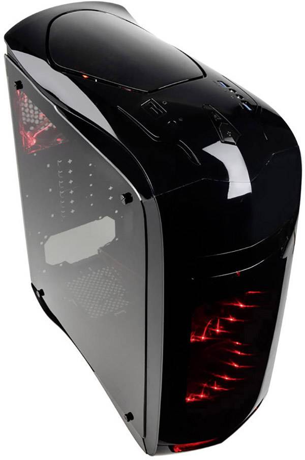 Kolink PUNISHER B Midi tower PC casing Black 3 builtin LED fans, Fan