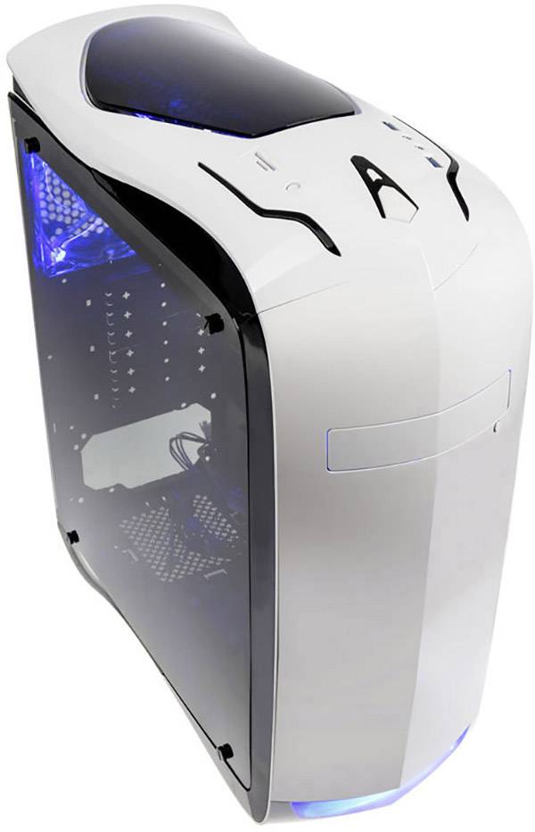 Kolink PUNISHER W Midi tower PC casing White 3 builtin LED fans, Fan
