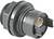 A waterproof RJ-45 connector in grey, suitable for harsh environments. It has a robust housing to protect against moisture.