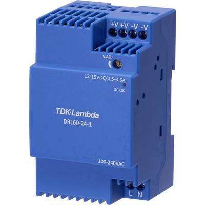 TDK-Lambda DRL60-12-1 Rail mounted PSU (DIN) 12 V 4.5 A 54 W Content 1 pc(s)-0