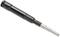 A black metallic tool part, a long cylindrical pin with smooth and knurled ends, on a white background.