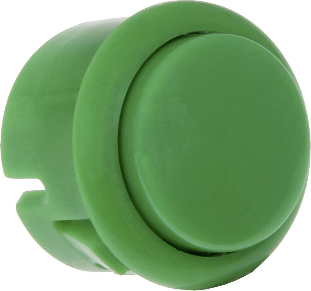 Green flat button, possibly for an electronic device or a gaming machine, without any visible labelling or symbols.