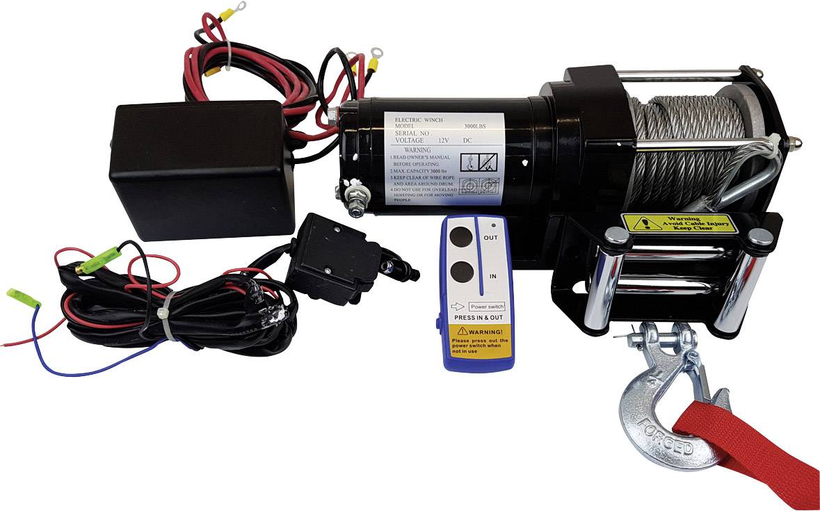 Berger & Schroeter Winch 31779 Traction (rolling)=2722 kg Cordless remote control, incl. window