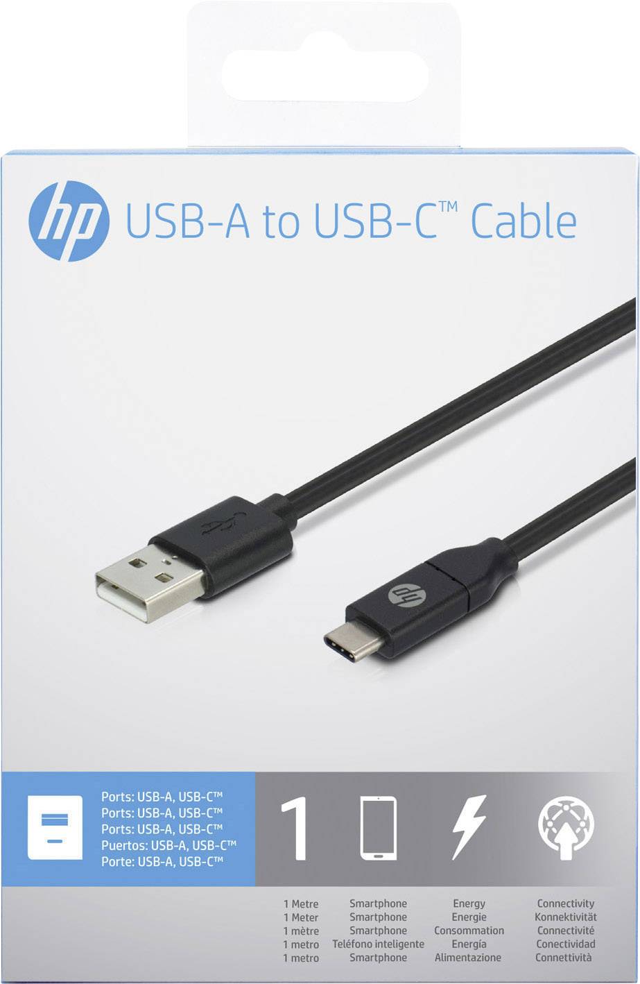 Hp Usb 20 Cable 1x Usb 20 Connector A 1x Usb C Plug 100 M Black