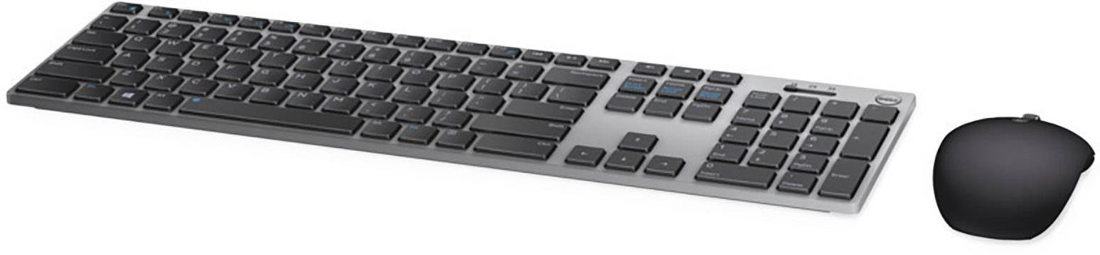 Dell KM717 Radio, Bluetooth® Keyboard and mouse set German, QWERTZ, Windows® Black, Silver
