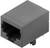 Black RJ45 Ethernet socket module, rectangular, used for network connections.