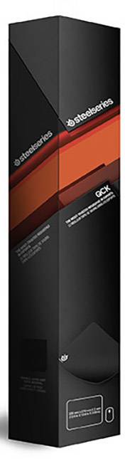 Black packaging with a red stripe and silver logo, likely for an electronic product, shows a stylish design.