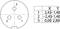 Technical Drawing of a Circle with Three Numbered Points and Table. Table Shows X and Y Coordinates for Points 1 to 3.