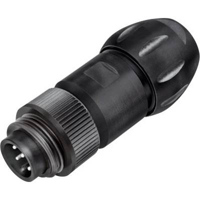 A black, cylindrical plug with multiple metal elements. Suitable for industrial or technical applications.