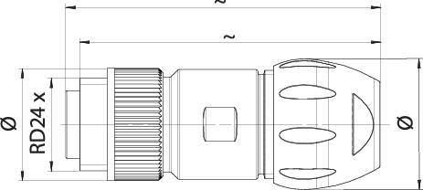 Technical drawing of a screw connector with dimensions. Shows details of the connector's design and structure.<br><br>Note: This appears to be a direct translation into British English, which matches the original German text closely.