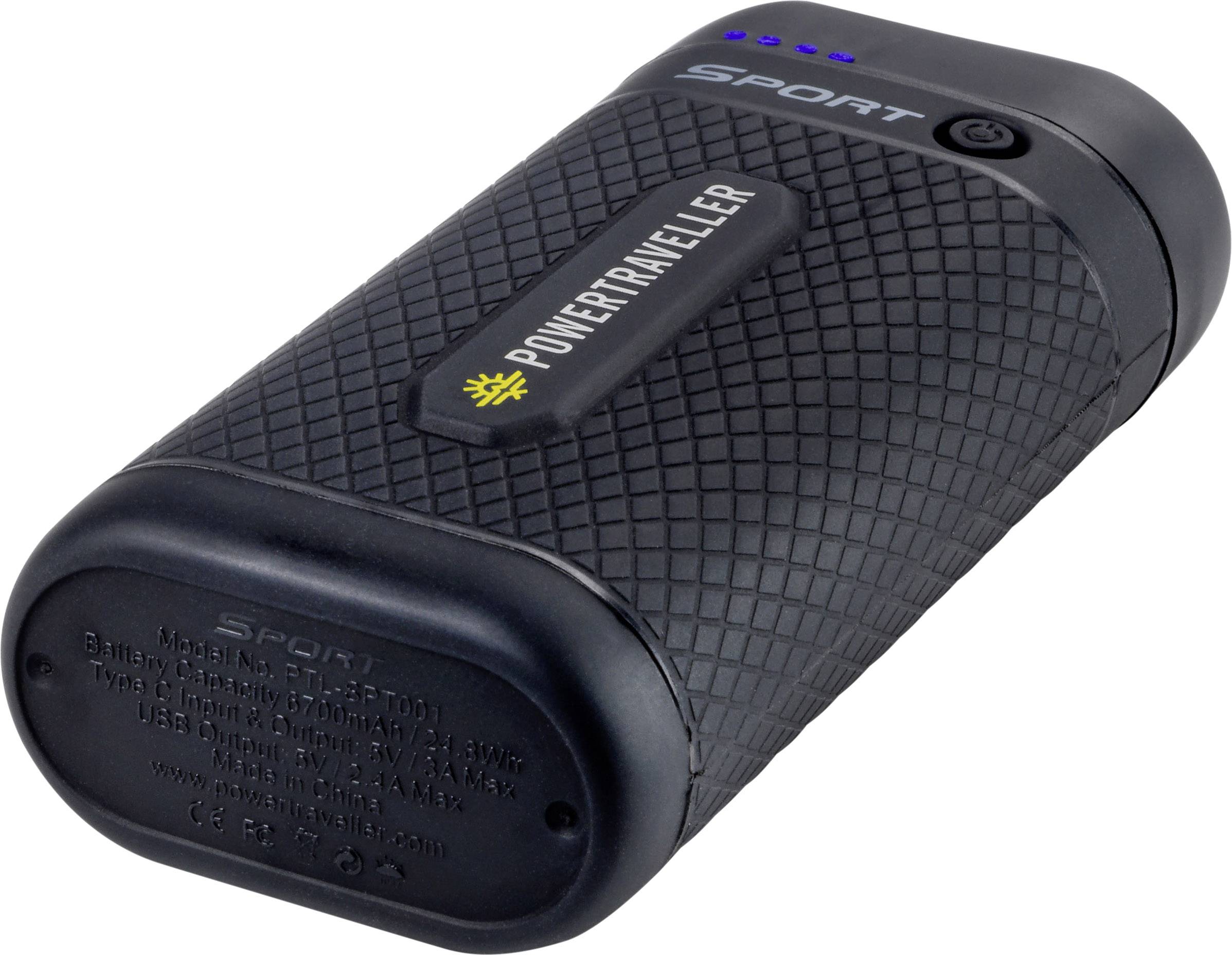Power Traveller Sport 25 Power bank 6700 mAh Quick Charge Li-ion Black Outdoor, Torch, Status display-4