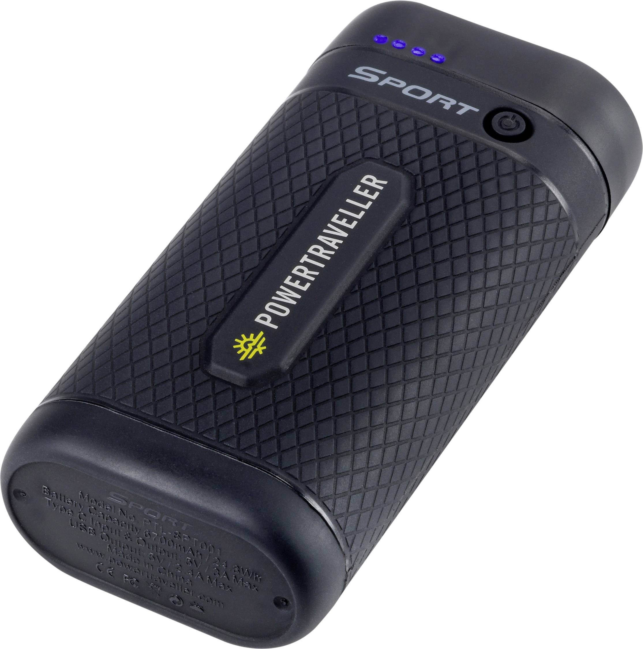 Power Traveller Sport 25 Power bank 6700 mAh Quick Charge Li-ion Black Outdoor, Torch, Status display-5