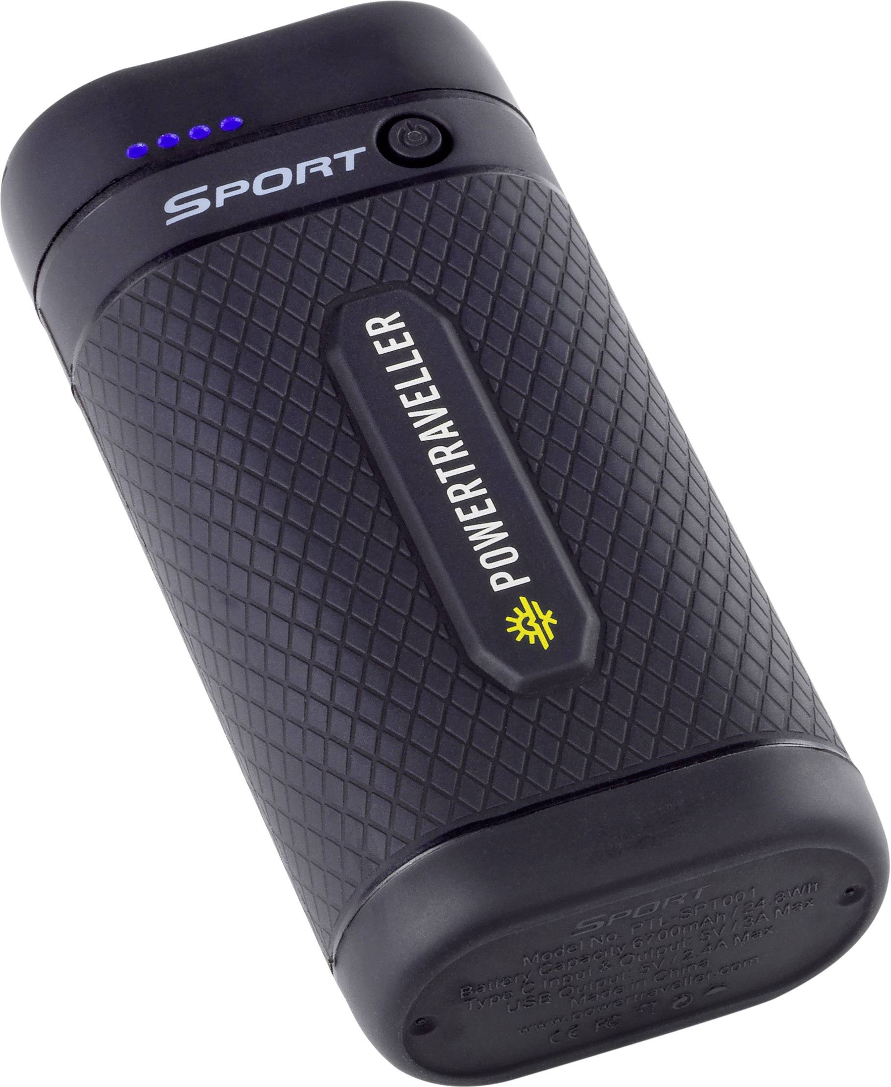 Power Traveller Sport 25 Power bank 6700 mAh Quick Charge Li-ion Black Outdoor, Torch, Status display-9